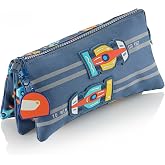 Miquelrius - Triple Children's School Pencil Case, Recycled Pencil Case with 3 Compartments, Racing Cars Design, Keychain Hel