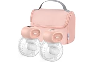 Nuliie Tiralatte indossabile a mani libere con 4 modalità e 12 livelli, display a LED, tiralatte elettrico portatile da 27 mm con flangia da 14/17/20/24 mm (2 confezioni, Rosa)