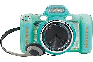 VTech - Kidizoom Duo FX Aquamarina, Cámara de Fotos Infantil, Selfies, Vídeo, Pantalla a Color, Estudio de cómic, Filtros y Efectos Divertidos, Regalo para niños 4-12 años, Versión ESP