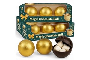 MIJOMA Zestaw kulek czekoladowych wypełnionych mini piankami, do gorącej czekolady, Magic Dark Chocolate Ball, czekolada pitna jako kula czekoladowa (3 pudełka – łącznie 9 kul)