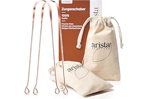 ‎ARISTA AYURVEDA Arista Zungenreiniger Kupfer, Zungenschaber Kupfer Zweier-Pack, Kupfer Zungenreiniger Kinder Und Erwachsene, Mundgeruch Bekämpfen, Kupfer Zungenschaber, Antimikrobielle Wirkung, Zungenschaber Ayurveda