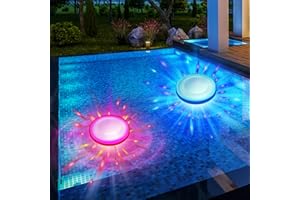 ‎ZEADIO Zeadio LED Unterwasser-Poolleuchten mit 6 Lichtmodi, tauchfähig & wasserdicht, einfache Installation für Einbau- und Aufstellpools, RGB-farbwechselnde Spa- & Partyleuchten, 2er-Pack