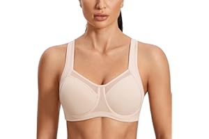 SYROKAN Soutien Gorge Sport Femme Maintien Extreme avec Armature Dos Nageur Impact Elevé Non Rembourré