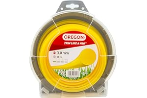 Oregon Filo per Decespugliatore - Filo in Nylon Tondo di Ricambio Universale per Tagliabordi e Decespugliatori Ideale per Giardinaggio e Fai da Te - Bobina da 3 mm x 56 m, Colore Giallo (69-370-YE)