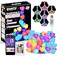 Gesto 5V Heart String Lights - 33 LED Smart Led Lights with Remote and App Control, RGB Color Changing Fairy Lights USB Powered, Dimmable Music Sync Lights for Room,Diwali Decoration(5 Meter)