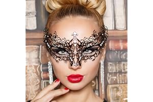 JCSTEU Masquerade Mask Venetian Masks, Metal Masquerade Mask for Women Party Masks Ladies Masquerade Ball…