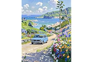 JATOK Paint by Numbers Kits for Adults, Painting Kits for Beginners On Colored Canvas, Easy DIY Acrylic Pigment Drawing Paintwork for Home Wall Decor, 16x20in Frameless, Landscape