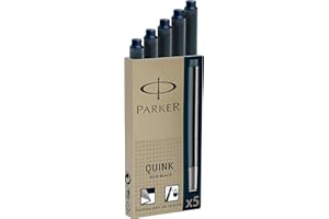 Parker Quink Ink Cartridges Permanent - Blue/Black (Blister Pack of 5)