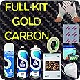 COMPLETE HYDRO DIPPING KIT CARBON FIBER GOLD WAVE HFC-098 Activator Water Transfer Printing Hydrographics Hydrographic film