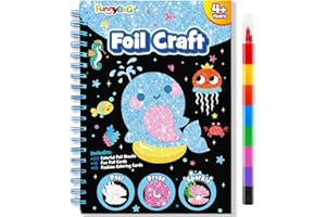 FUNNYB&G Foil Art per bambini Arte e attività artigianale: giocattoli da viaggio creativi per attività fai da te, kit fai da te per bambini | regalo ragazza 4 5 6 7 8 9 anni (Oceano)