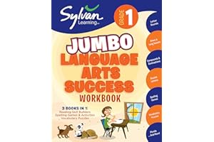 1st Grade Jumbo Language Arts Success Workbook: 3 Books In 1 # Reading Skill Builders, Spellings Games, Vocabulary Puzzles; Activities, Exercises, and Tips to Help Catch Up, Keep Up and Get Ahead