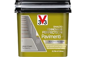 V33 Smalto Rinnovare Perfection Pavimenti Grigio Titanio Satinato 0,75 L