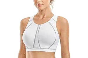 SYROKAN Women's Sports Bra for Large Breasts High Impact Full Coverage Padded Wireless Running Halter Neck Bra