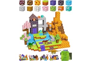 GHIAKQYT Magnetyczne klocki, 100 sztuk klocków magnetycznych – zabawki magnetyczne "zrób to sam", klocki magnetyczne z 4 dinozaurami na prezent od 3, 4, 5, 6, 7, 8 lat, kreatywne zabawki dla dzieci