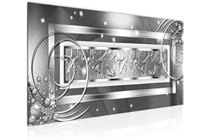 Runa Art Tableau Decoration Murale Abstrait 1 Partie Moderne Toile non tissée Salon Salle Diamant Gris Argent 108012b