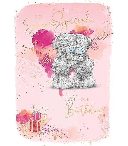 E To You Birthday Card Tatty Teddy Tangled In Gift Ribbon - Official Collection