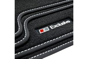 ‎TUNING-ART tuning-art A43 Fußmatten Exclusive-Line für Audi A5 8F 8T Coupe Cabrio 2007-2016, Naht:Silber