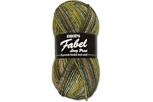 Frida's Wollhaus Drops 50 g Fabel Sockenwolle Schurwolle superwash Garn Stricken Häkeln 45 Farben (650 | Forest)