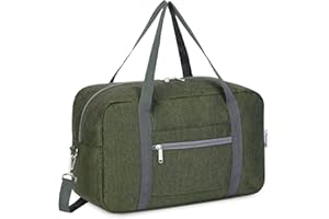 NARWEY Torba kabinowa pod siedzenie Ryanair Airlines 40 x 20 x 25 cm, składana torba podróżna, torba sportowa, torba na ramię, bagaż podręczny, na noc, dla kobiet i mężczyzn, 20 l, B-Army Green (z paskiem na