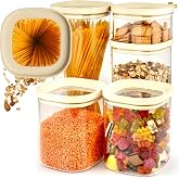 Dalena Home Jars 5 x 500-2000 ml with Glass Lid, Stackable, Airtight | Glass Jars with Airtight Lid | Borosilicate | Kitchen