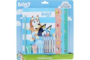 BLUEPRINT COLLECTIONS Bluey Stick & Stamp Set | Fun Colouring & Stationery Kit | Fun Arts & Crafts Set | Bluey Toys & Gifts