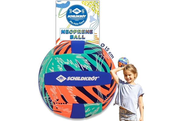 Schildkröt Mini Ballon de Beachvolley en Néoprène, Taille 2, Ø 15 cm, Nouveau Design, Surface Textile Antidérapante, Résistant à l'eau Salée, Idéal pour Les Mains des Petits Enfants, 970342