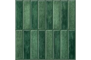 GRIPRO Peel and Stick Wall Tile – 10"x10" 3D Adhesive Backsplash Tile for Kitchen, Bathroom 3D Wall Panels (4 Sheets, Green)