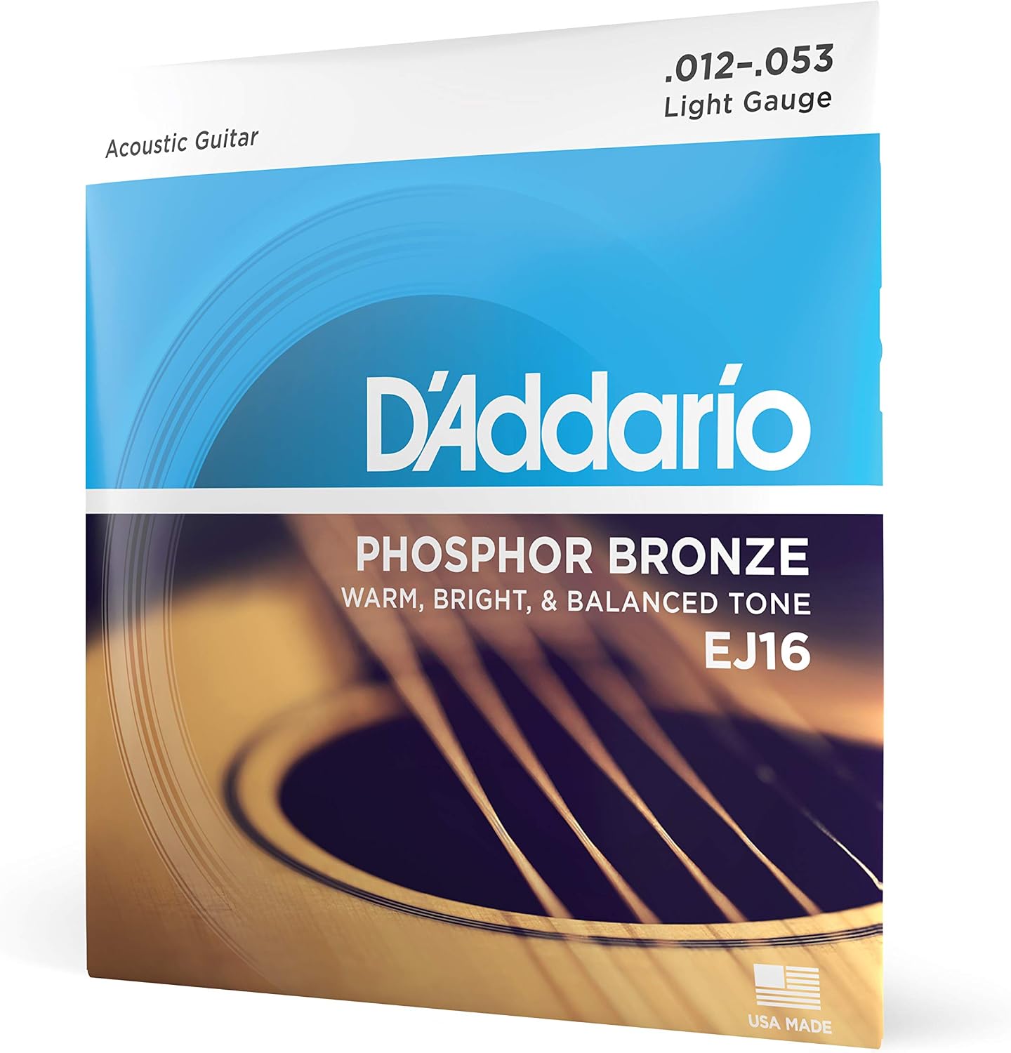 D'Addario EJ16 Phosphor Bronze akoestische gitaarsnaren, Light, 12-53