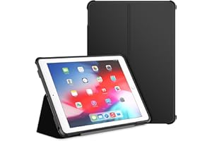 JETech Funda Compatible iPad (9,7 Pulgadas, 2018/2017 Modelo, 6ª/5ª Generación), Soporte de Doble Plegables y Contraportada de TPU a Prueba de Choques, Auto-Sueño/Estela, Negro