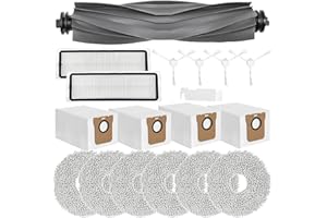 KIIMSIN Zamienne akcesoria KimSin do Xiaomi X20+ X10+, do Dreame L10s Pro Gen 2, L10s Ultra, L10 Ultra, Robot odkurzający L10 Prime, szczotka główna + 6 ściereczek + 4 worki + 4 szczotki boczne