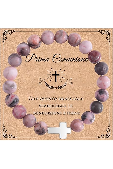 Bracciale Prima Comunione Per Ragazze - Con Croce, Perline E Confezione Regalo, Regalo Perfetto - Foto 8