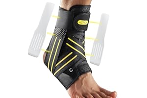 AGPTEK Kostka na zwichnięcie i ulgę zapalenia powięzi podeszwowej, Ochraniacz na kostkę Regulowany i oddychający kompresję, Zdejmowany boczny stabilizator kostki, kostki dla Unisex,1 sztuka(S)