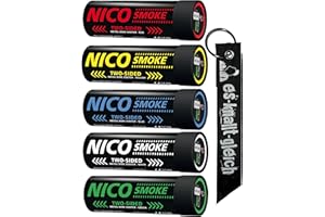 ‎NICO EUROPE Rauchkörper Smoke Grenades 50 Sekunden beidseitig im 5er Pack in Rot Blau Gelb Grün Orange Lila Grau Weiß von NICO Europe mit Anhänger (Mix)