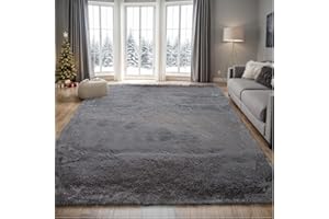 Uryedo Homeware Rugs Living Room Large Soft Touch Rug Area Rugs for Bedroom Anti Slip Modern Super Soft Thick Pile Fluffy Shaggy Rug Non Shedding(80x160 cm)-Dark Grey