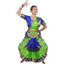 blue and green bharatanatyam dress Blue Green Gold Bharatanatyam
