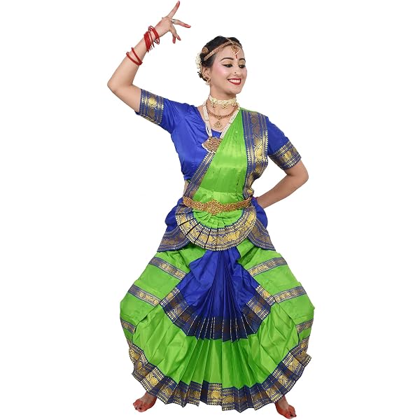 The Dance Bible Pink Green Readymade Silk Bharatanatyam Dance Dress for  Girls - 30 : Amazon.in: Clothing & Accessories