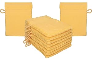 Betz Premium Lot de 10 Gants de Toilette en éponge lavettes pour Le Visage en 100% Coton Gant de Toilette pour bébé (Jaune Miel)
