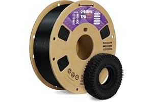 OVERTURE Filamento TPU 1kg, 1.75mm Flessibile TPU Filamento per Stampante 3D, Elevata Liquidità, Precisione Dimensionale +/- 0.02 mm, per Stampante 3D (Nero)