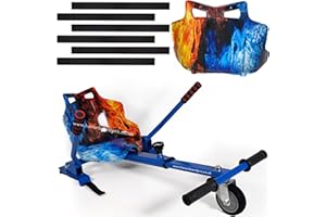 OST STORE OST Hoverkart Attachment Go Kart Seat Accessories For 6.5 8 10 Electric Self Balance Boards Kids Go Cart is Extendable to Adult Length Hoverkart Frame Straps Buggy Bundle (Blue Ice 6pcs strap)