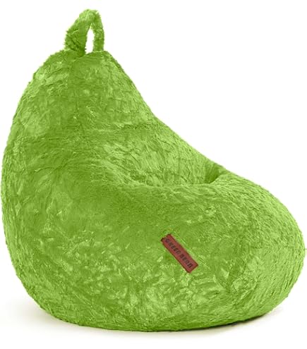 Green Bean© Pluche zitzak 45 x 45 x 60 cm, voor binnen en buiten, vulling van 120 l, EPS-korrels, behaaglijk wasbaar, Bean Bag, vloerkussen, lounge
