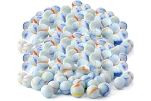 ARSUK Cat's Eye Piste per Biglie in Vetro Colorato, Viene Fornito in Una Borsa, Protezione Contro i Danni (160-170 Pezzi di Marmo Latteo)