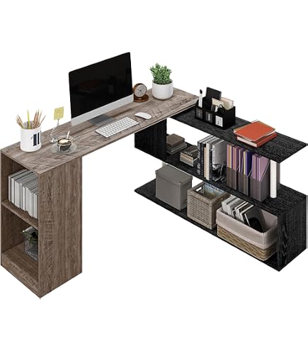 Scrivania Angolare Reversibile 180x180 Cm In Legno Noce E Grigio Con Foro Passacavi Ante E Cassetti Meva 1