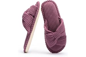 Chantomoo Pantofole da Donna in Memory Foam per la Casa Camera da Letto Bagno spa Matrimonio Viaggio Ospedale Open Toe Velluto a Coste Pantofole Antiscivolo Accoglienti Confortevoli