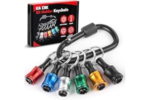 katerk 6pcs 1/4 inch Hex Shank Aluminum Alloy Screwdriver Bits Holder Light-Weight Quick-Change Extension Bar Keychain Drill Screw Adapter Change Portable（6 Colors with Black Carabiner