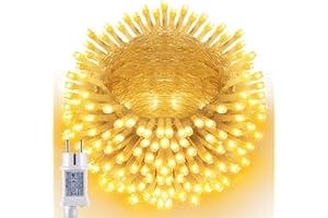 ‎JOOMER Joomer Lichterkette Außen 100LED, 10M Weihnachtsbaum Lichterkette Strombetrieben mit Timer, 8 Modi Wasserdicht Weihnachtsbeleuchtung Innen Transparent Kabel für Outdoor Party Garten Hochzeit,Warmweiß