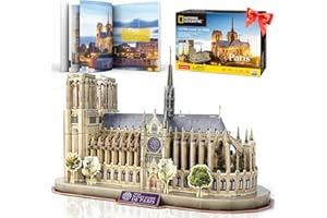 CubicFun Puzzle 3D de Notre-Dame de Paris Kits de Modèle Architectural de l'église Gothique, 128 Pièces