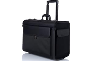 Alpine Swiss Rolling 17" Laptop Briefcase on Wheels Attache Lawyers Case Legal Size Black