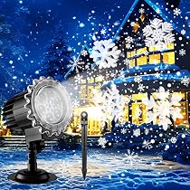 Projecteur De Noël Extérieur LED - Effets Flocons De Neige Dynamiques, étanche IP44, Portée 10 M