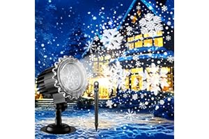 Decoración Navidad,Segotendy Proyector Navidad Exterior Alto Brillo,Luces Proyector Copo de Nieve Interior,Impermeable Lámpara de Nieve Proyección para Cotillon Nochevieja,Fiesta,Jardín,Casa,Regalo