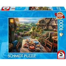 Schmidt Spiele Darrel Bush – Puzzle 1000 Pièces Chalet Maritime Avec Vélo, Qualité Premium Dès 12 Ans